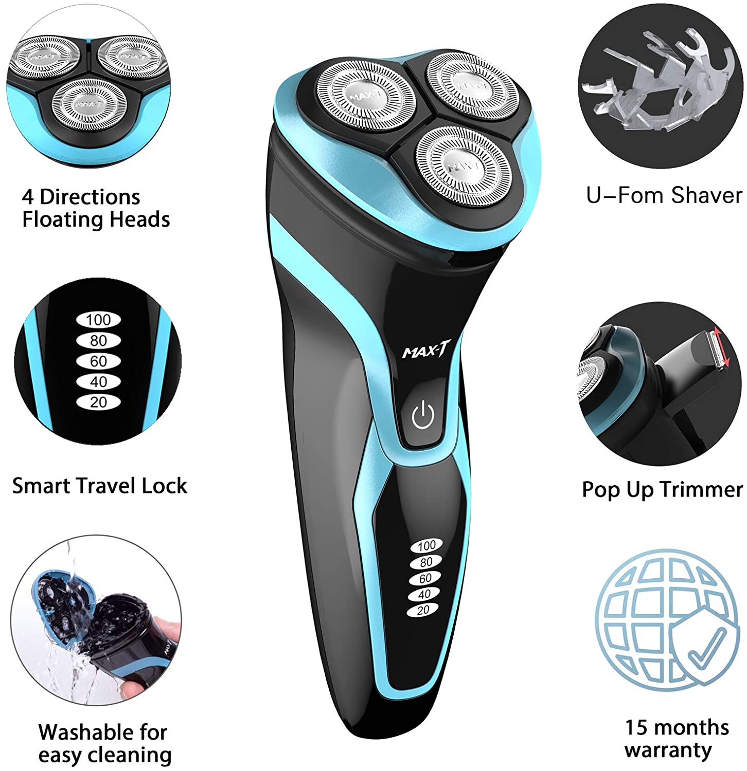 MAX-T IPX7 Electric Shaver - HAB 