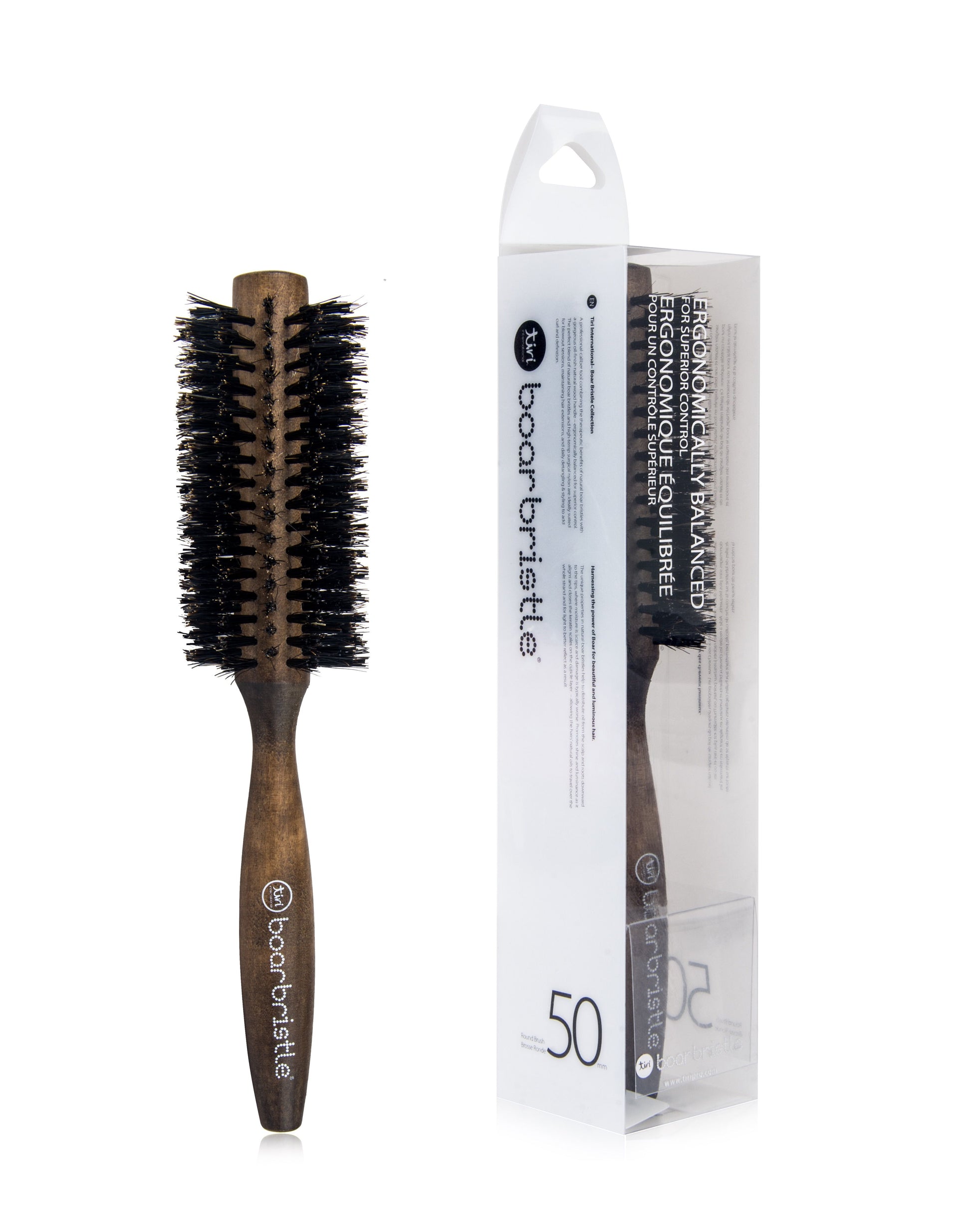 TiriPro 50mm Professional Round Brush with Premium Boar Bristle - HAB 