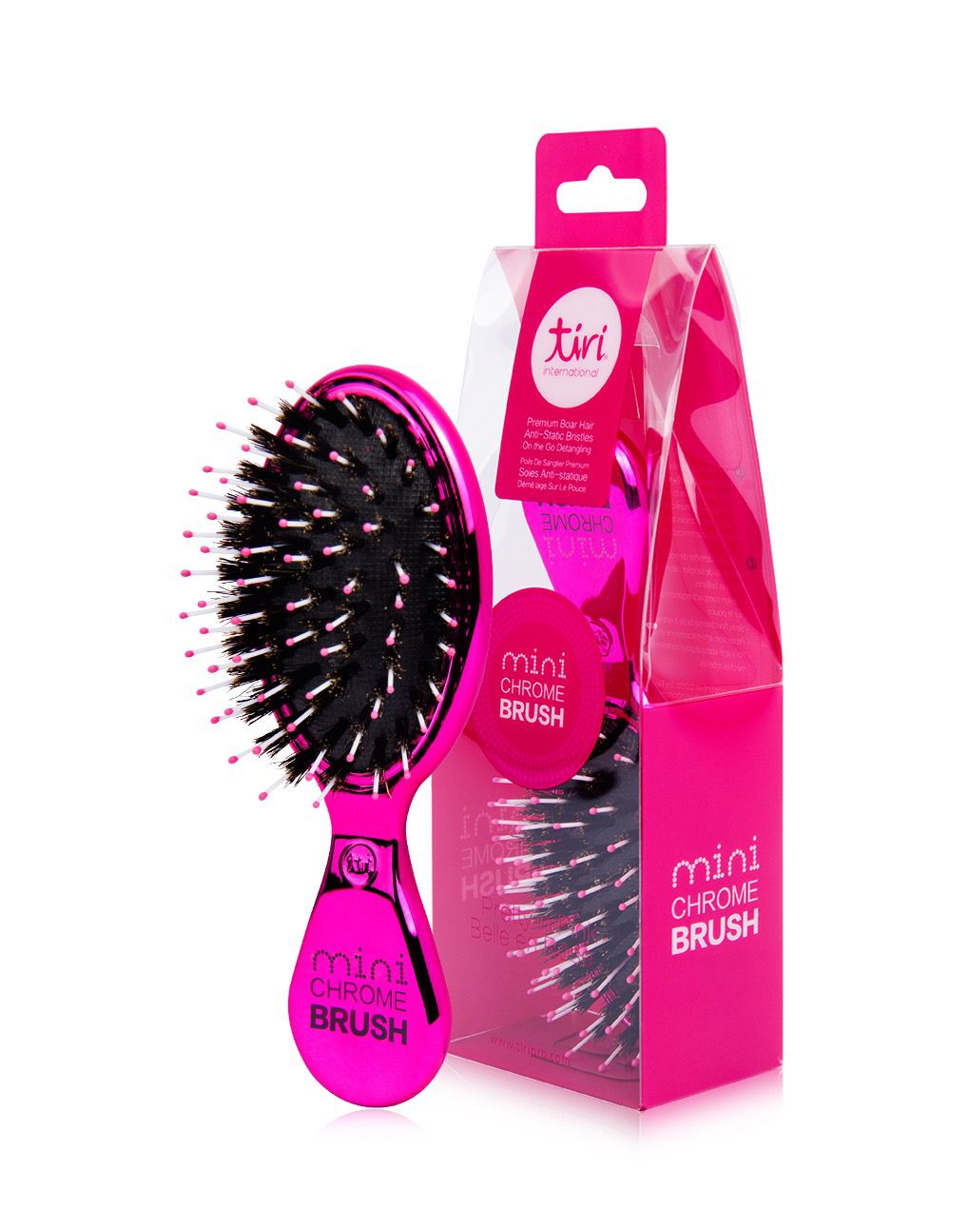 TiriPro Mini Boar Bristle "Purse Perfect" Paddle Brush - HAB 