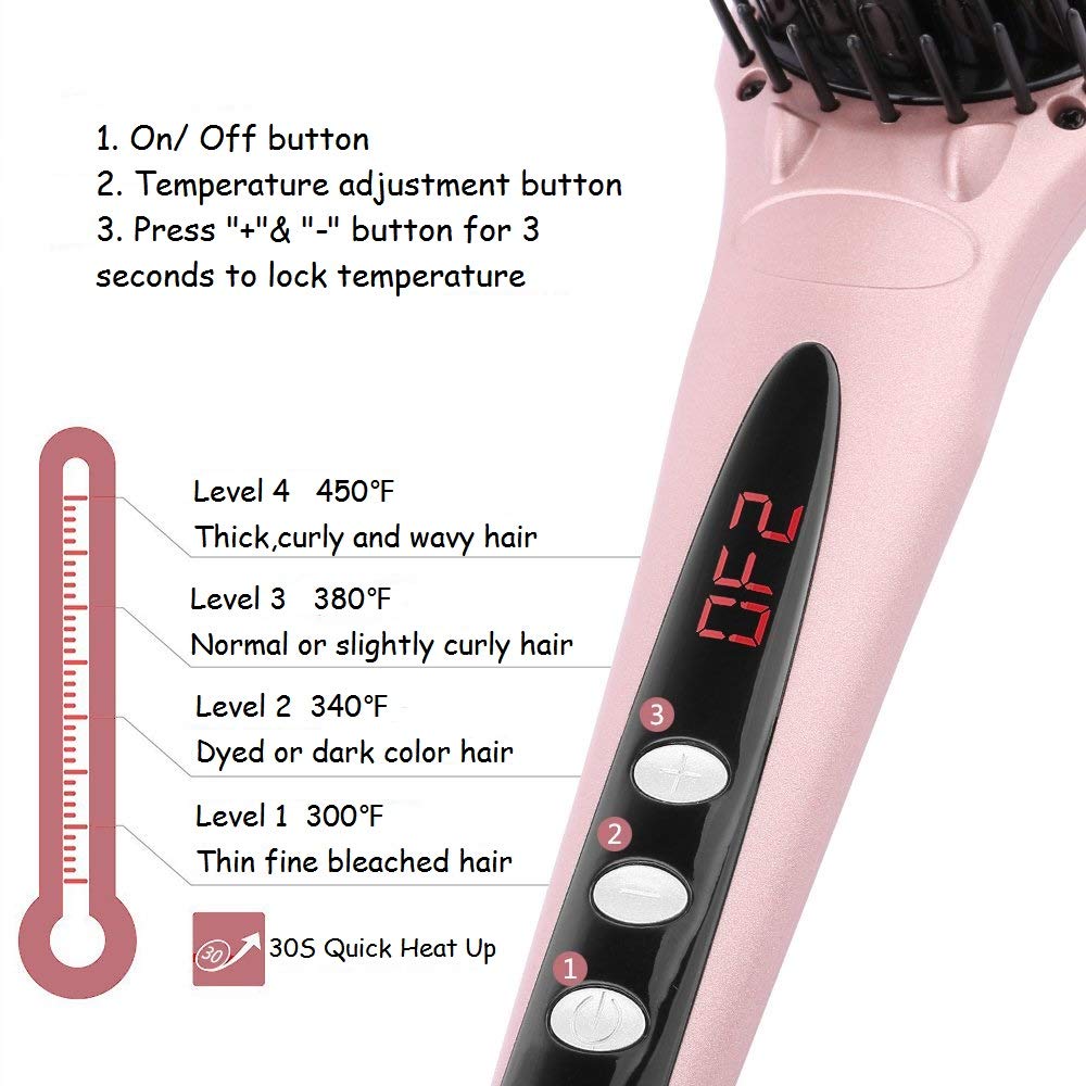 Miropure 2-in-1 Ionic Enhanced Hair Straightener Brush - HAB 