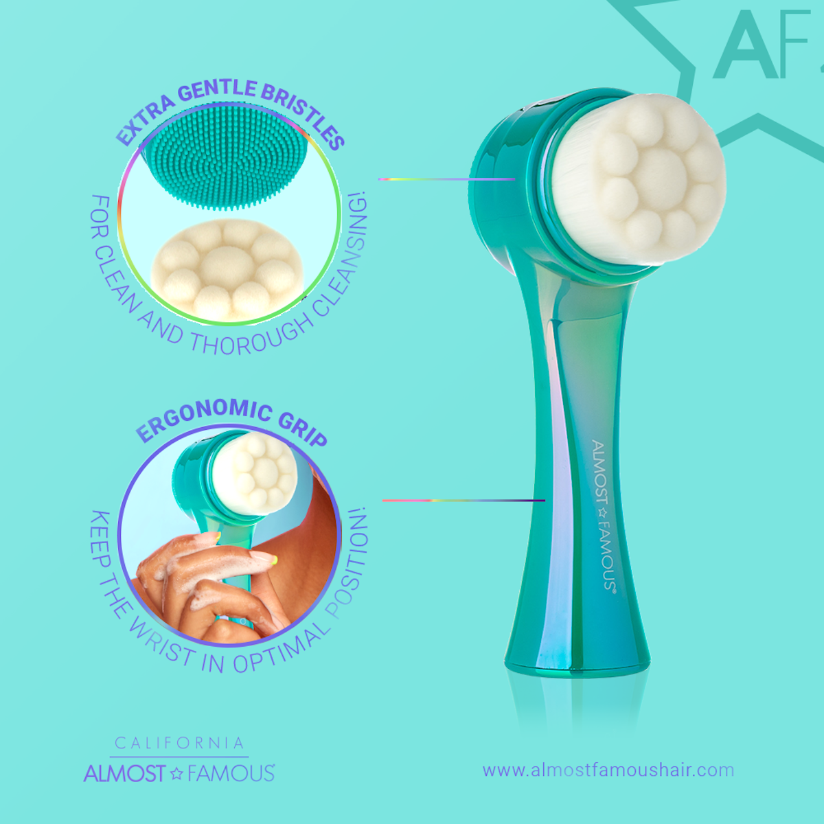 Almost Famous "Clean Freak" 2in1 Exfoliator Brush - HAB 