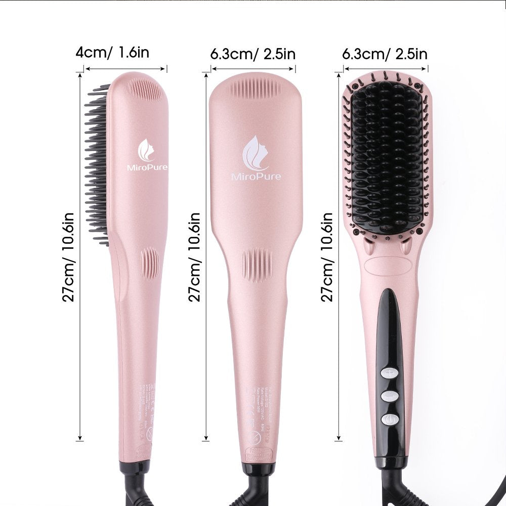 Miropure 2-in-1 Ionic Enhanced Hair Straightener Brush - HAB 