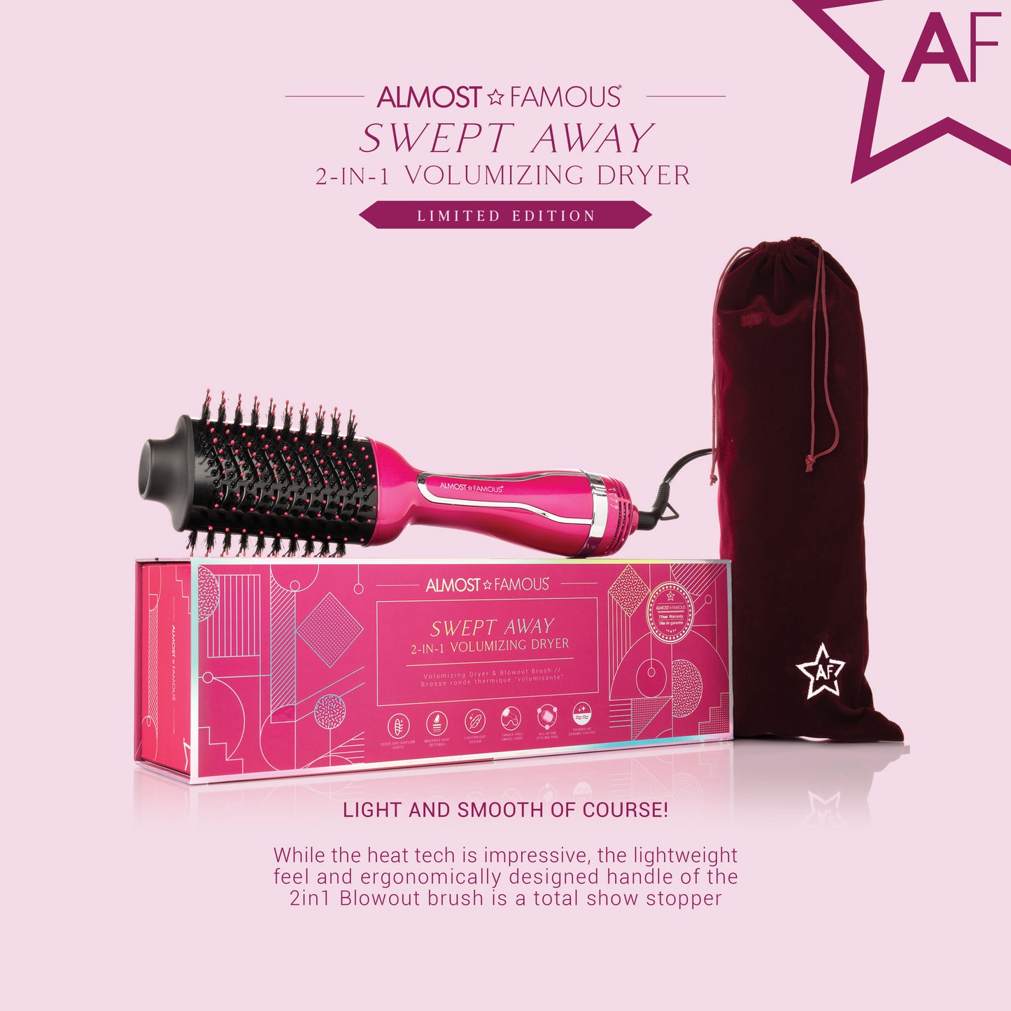 AF Swept Away 2inOne Volumizing Dryer Blowout Brush -  Sugar Town - HAB 