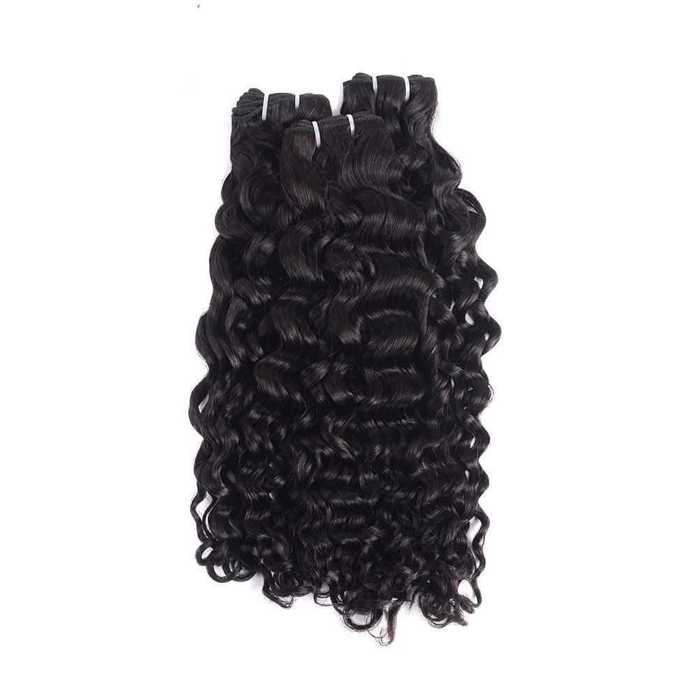 Super Double Drawn Water Wave Hair Bundles With Closure Pre Plucked - HAB 