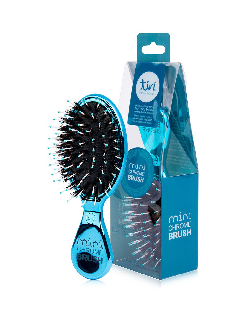 TiriPro Mini Boar Bristle "Purse Perfect" Paddle Brush - HAB 