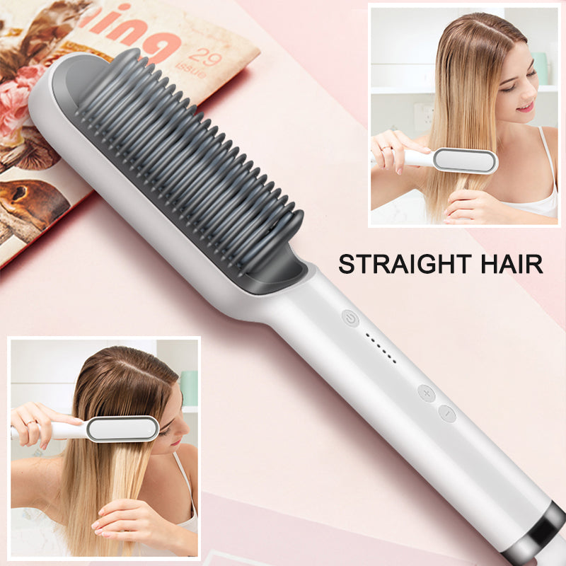 New PTC Heating Hair Straightener Brush Ceramic - HAB 