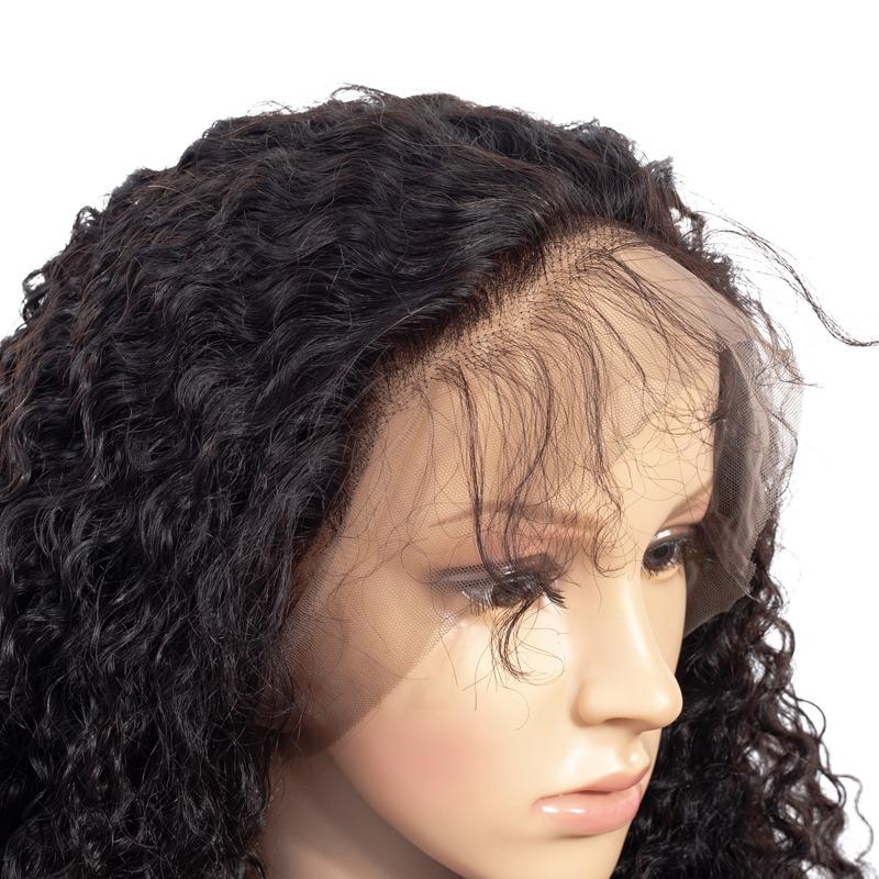 13x6 Jerry Curl Lace Frontal Human Hair Wigs - HAB 