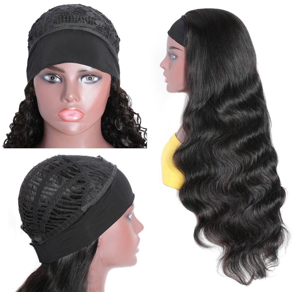 Headband Wig Body Wave Scarf Human Hair Wigs - HAB 