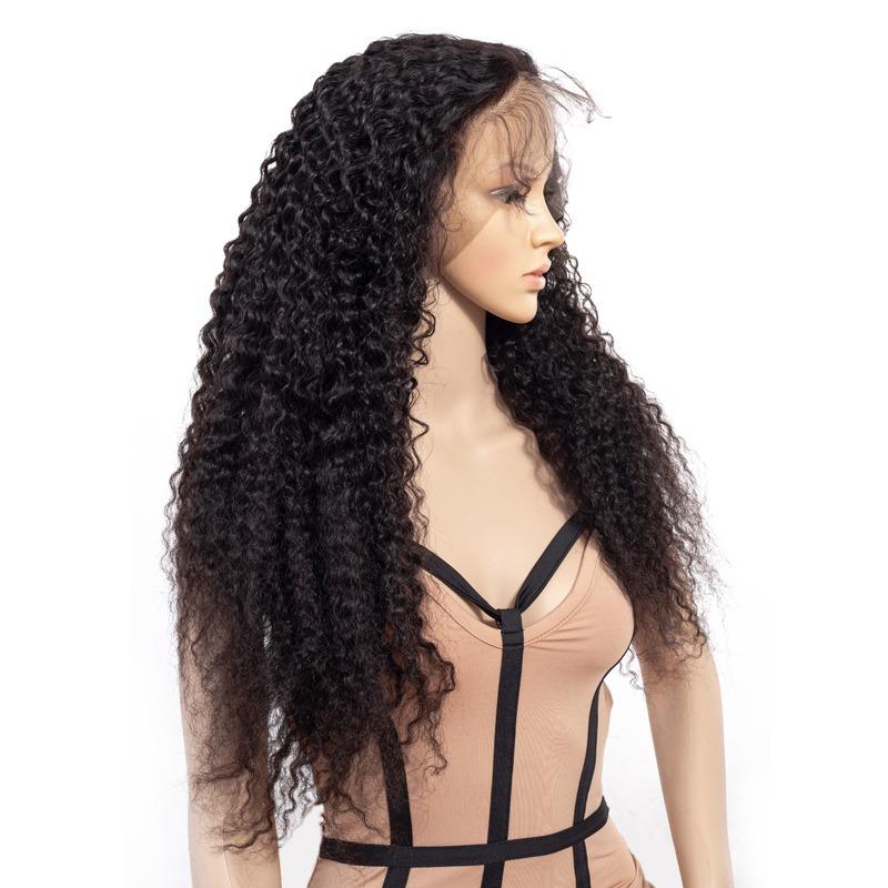 13x6 Jerry Curl Lace Frontal Human Hair Wigs - HAB 