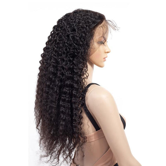 13x6 Jerry Curl Lace Frontal Human Hair Wigs - HAB 