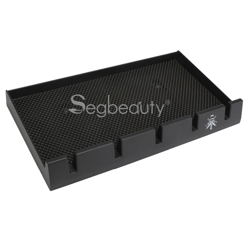 Segbeauty Salon Barber Clipper Tray Black Clippers Organizer Case with 5 Notches Accesories Anti-slip Hairdresser Tools Box - HAB 