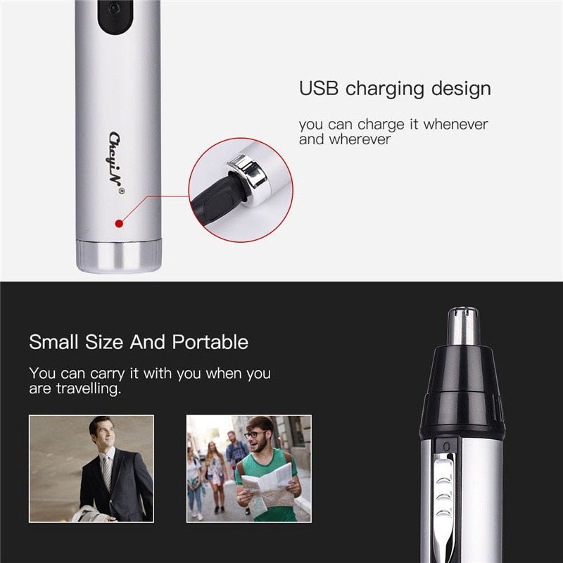 Fast shaving Men Electric Nose Ear Hair Trimmer Painless Women trimming sideburns eyebrows Beard hair clipper cut Shaver49 - HAB 