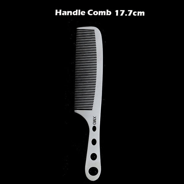 Brainbow 1PC Titanium Steel Comb Professional Salon Hair Hairdressing Anti-static Barbers Comb Ultra Thin Hair Brush for Men - HAB 