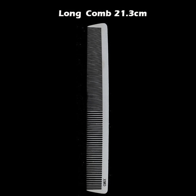 Brainbow 1PC Titanium Steel Comb Professional Salon Hair Hairdressing Anti-static Barbers Comb Ultra Thin Hair Brush for Men - HAB 