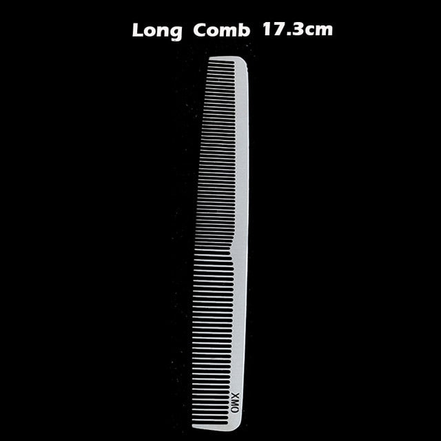 Brainbow 1PC Titanium Steel Comb Professional Salon Hair Hairdressing Anti-static Barbers Comb Ultra Thin Hair Brush for Men - HAB 