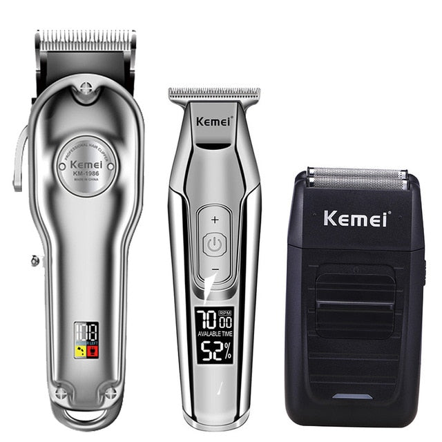 Kemei hair clipper electric hair trimmer barber hair cutter mower hair cutting machine kit combo KM-1987 KM-1986 KM-5027 KM-1102 - HAB 