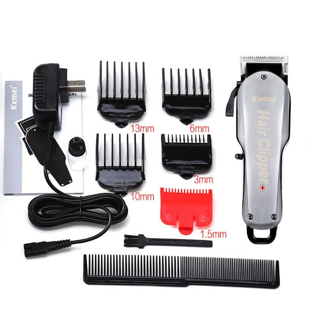 Kemei 7 Hours Large Capacity Battery Professional Wahl Hair Clipper Barber Shop Salon Coiffure Electric Cutter Shaving Machine - HAB 