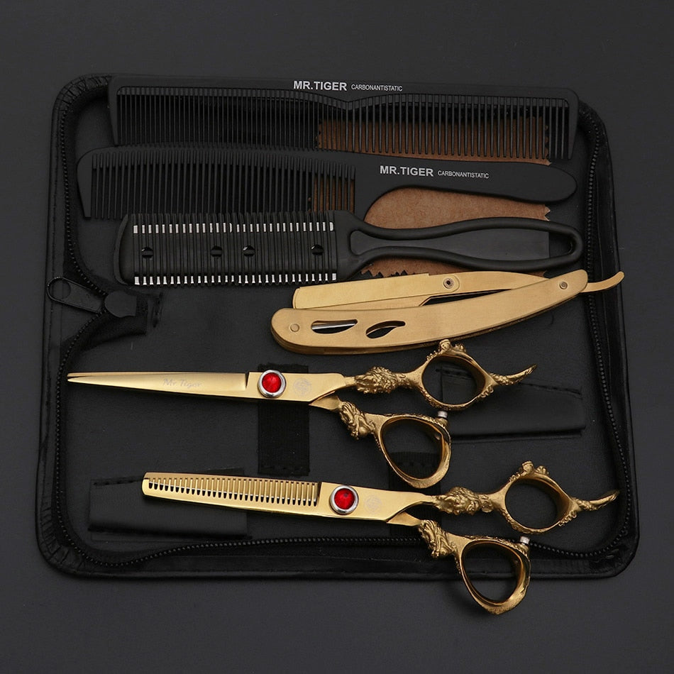 Sharp Blade Hair Scissors Professional Barber Scissors Hairdressing Shears Salon Cutting Scissor With Razor Set Makas 5.5 6.0 - HAB 