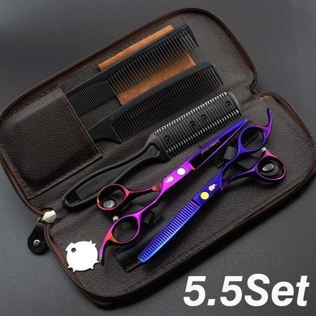 New  Profissional Hairdressing Scissors Hair Cutting Scissors Set Barber Shears  High Quality Salon 6.0inch Multi-color optiona - HAB 