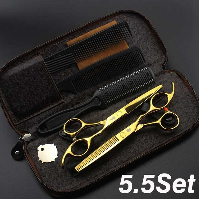 New  Profissional Hairdressing Scissors Hair Cutting Scissors Set Barber Shears  High Quality Salon 6.0inch Multi-color optiona - HAB 