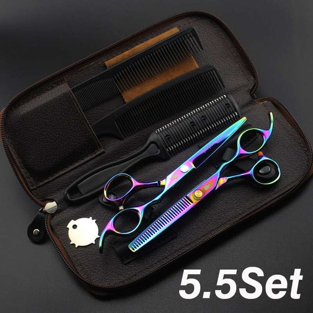 New  Profissional Hairdressing Scissors Hair Cutting Scissors Set Barber Shears  High Quality Salon 6.0inch Multi-color optiona - HAB 