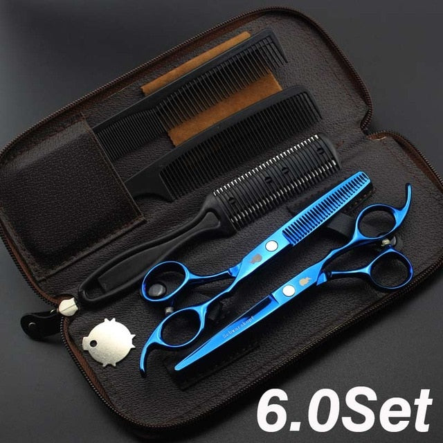 New  Profissional Hairdressing Scissors Hair Cutting Scissors Set Barber Shears  High Quality Salon 6.0inch Multi-color optiona - HAB 