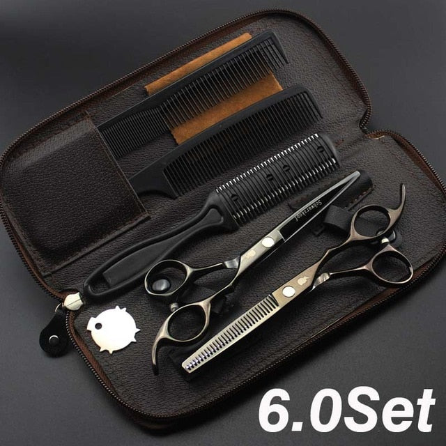 New  Profissional Hairdressing Scissors Hair Cutting Scissors Set Barber Shears  High Quality Salon 6.0inch Multi-color optiona - HAB 