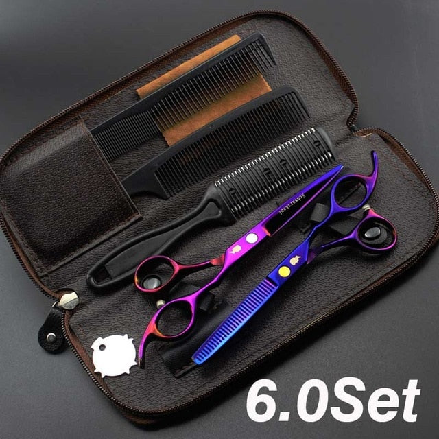 New  Profissional Hairdressing Scissors Hair Cutting Scissors Set Barber Shears  High Quality Salon 6.0inch Multi-color optiona - HAB 