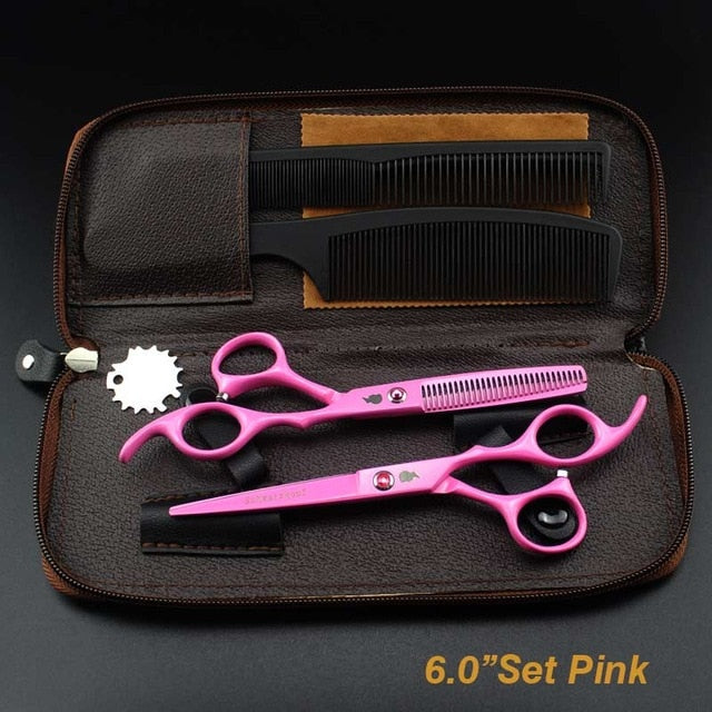 New  Profissional Hairdressing Scissors Hair Cutting Scissors Set Barber Shears  High Quality Salon 6.0inch Multi-color optiona - HAB 