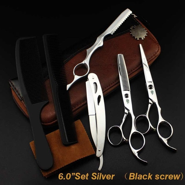 New  Profissional Hairdressing Scissors Hair Cutting Scissors Set Barber Shears  High Quality Salon 6.0inch Multi-color optiona - HAB 