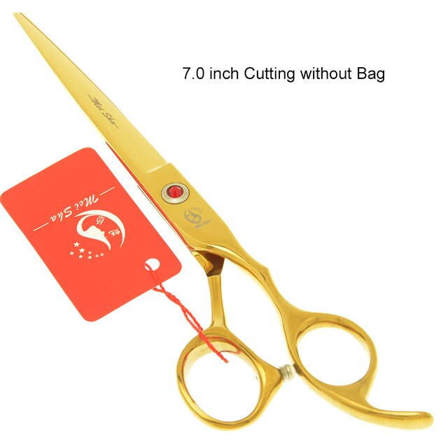 7.0 Inch Big Professional Hairdressing Cutting Scissors 6.5 Inch Thinning Shears Salon Barbers JP440C Blue Hair Tesouras A0132A - HAB 