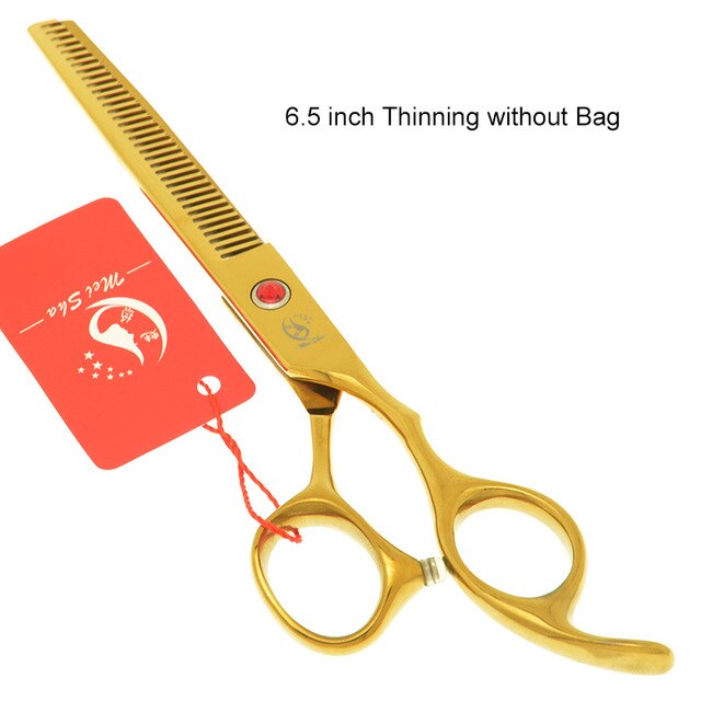 7.0 Inch Big Professional Hairdressing Cutting Scissors 6.5 Inch Thinning Shears Salon Barbers JP440C Blue Hair Tesouras A0132A - HAB 