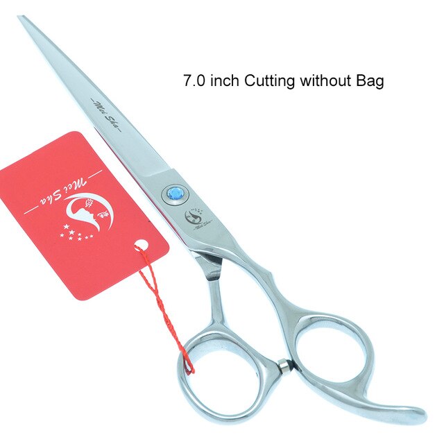 7.0 Inch Big Professional Hairdressing Cutting Scissors 6.5 Inch Thinning Shears Salon Barbers JP440C Blue Hair Tesouras A0132A - HAB 