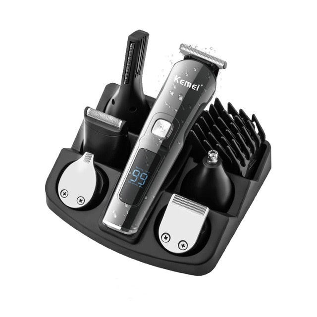 Kemei Professional Hair Trimmer Waterproof 6 in 1 Hair Clipper Electric Hair Cutting Machine Beard trimer Body Men Haircut - HAB 