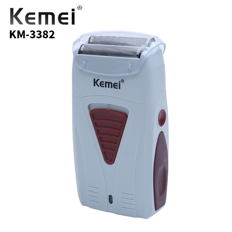 Kemei Men's Professional Hair Clipper Double Blade Reciprocating Floating Hair Razor Bareheaded Trimmer Electric Shaver for Men - HAB 