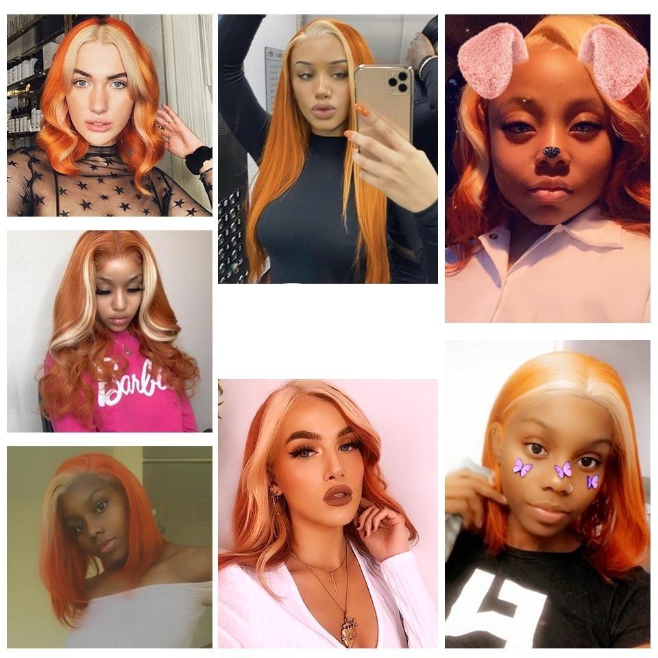 Beumax Blonde Body Wave Bundles With Closure Orange Brazilian Hair - HAB 