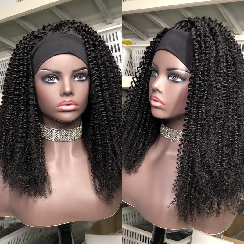 Headband Afro Kinky Curly Scarf Human Hair Wigs - HAB 