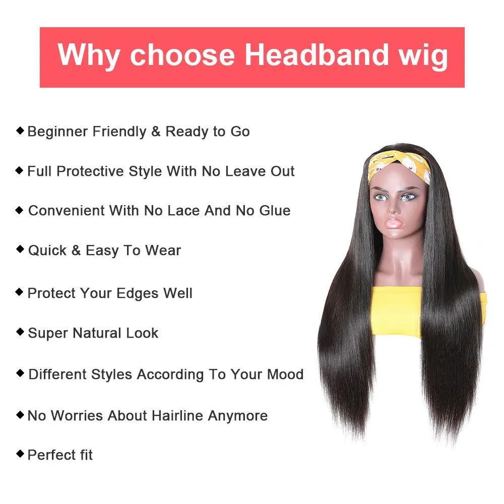 U-part Straight Human Hair Wigs - HAB 