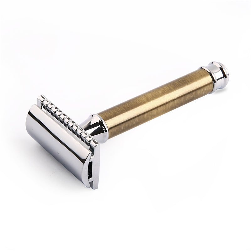 YINTAL Razors For Shaving Men Blade Replaceable Bronze Style Brass Handle Double Edge Safety Razor 1 Razor Simple packing - HAB 