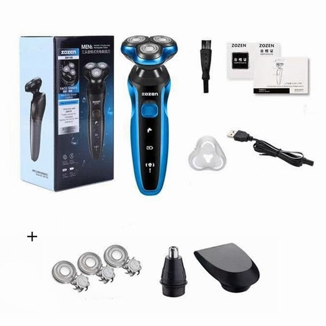 New Electric Shaver Washable Rechargeable Electric Razor Shaving Machine for Men Beard Trimmer Wet-Dry Dual Use - HAB 