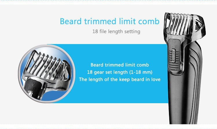 KEMEI 5 In 1 Professional Rechargeable Hair Trimmer Hair Clipper Shaver Razor Cordless Adjustable Hair Cutting Machine KM-1832 - HAB 