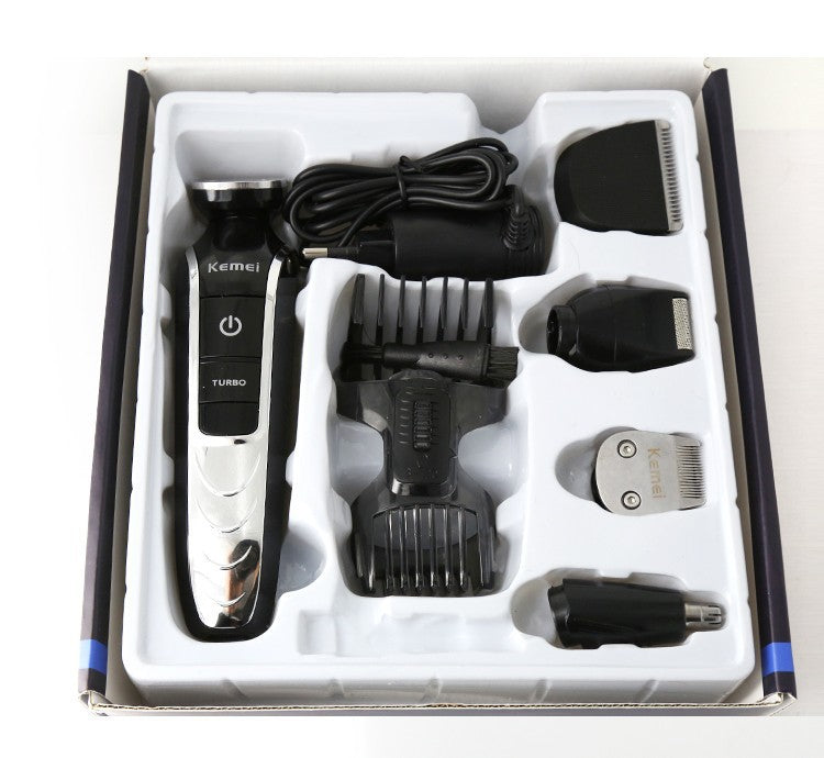 KEMEI 5 In 1 Professional Rechargeable Hair Trimmer Hair Clipper Shaver Razor Cordless Adjustable Hair Cutting Machine KM-1832 - HAB 