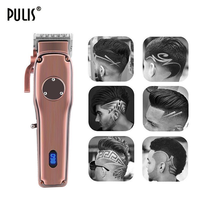 PULIS Electric Hair Trimmer Professional Barber Shop Rechargeable Hair Clipper Beard Trimmer Haircut Shaving Machine - HAB 