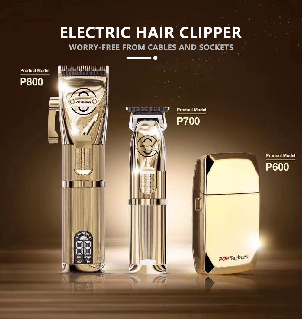 Professional Clippers Men Hair Trimmer Carving Cutting Golden Shaver Cordless Machine Electric Clipper Barber Shop Accessories - HAB 