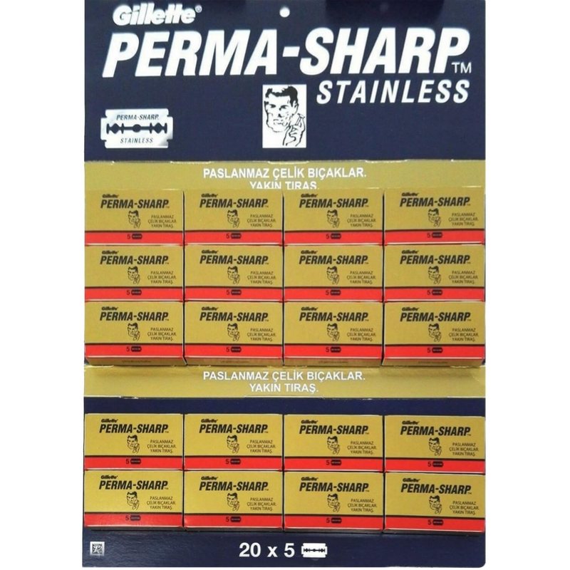 Perma-Sharp Double Edge Razor Blades 1 Pack / 100 Pcs - HAB 