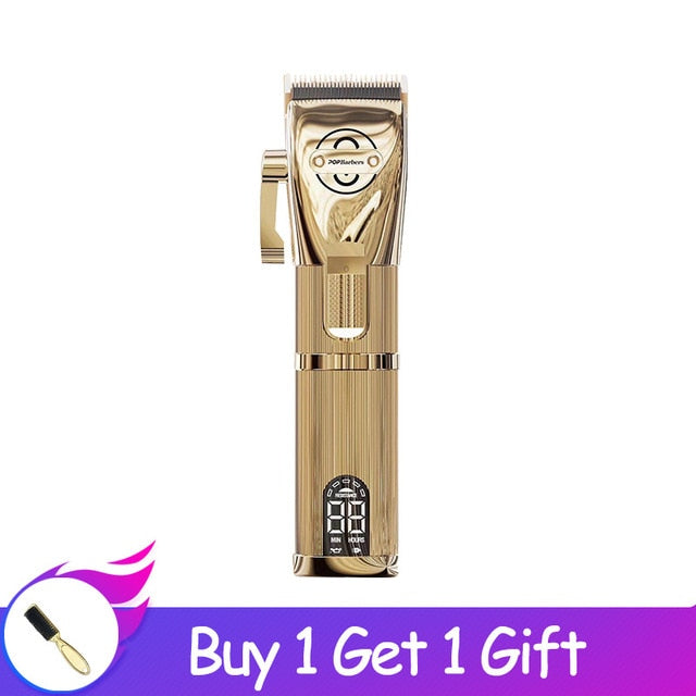 Professional Clippers Men Hair Trimmer Carving Cutting Golden Shaver Cordless Machine Electric Clipper Barber Shop Accessories - HAB 