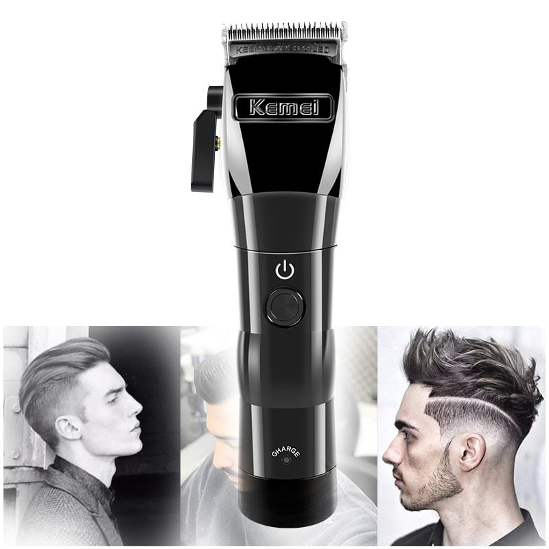 kemei hair trimmer KM- 2850 hair clipper Oil head electric clipper steel cutter head wireless charging electric hair clipper - HAB 