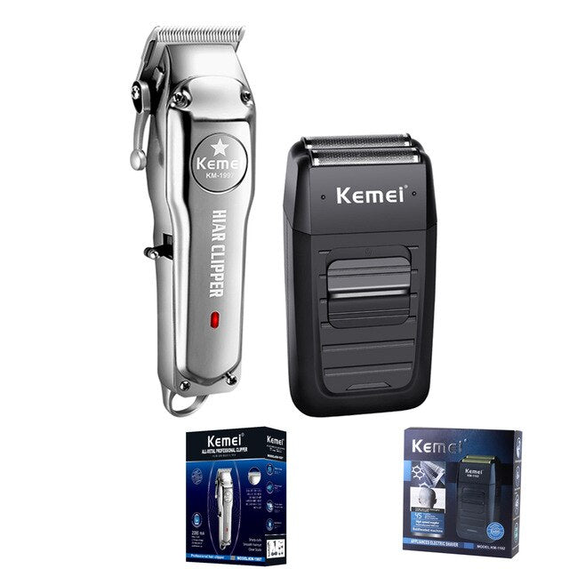 Kemei Men Professional All Metal Hair Clipper Barber Haircut Kits Combos 0mm Hair Trimmer KM-1997 KM-1949 KM-1102 KM-1986 - HAB 