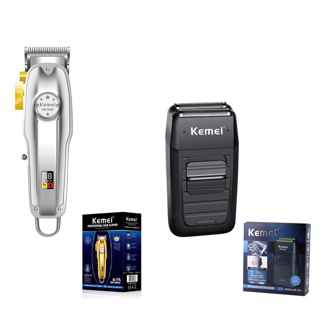 Kemei Men Professional All Metal Hair Clipper Barber Haircut Kits Combos 0mm Hair Trimmer KM-1997 KM-1949 KM-1102 KM-1986 - HAB 