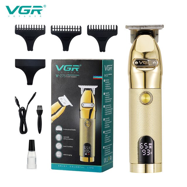 VGR 275 Electric Hair Clipper Professional  Personal Care Barber Trimmer For Men Shaver LCD Rechargeable Metal Clippers VGR V275 - HAB 